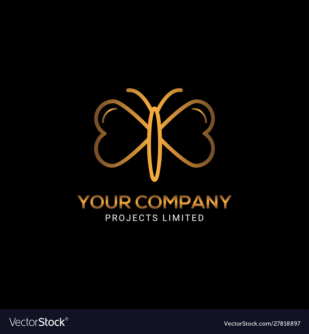 Love heart sign butterfly logo template design