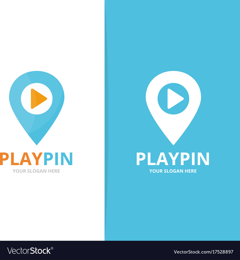 Map pointer and button play logo