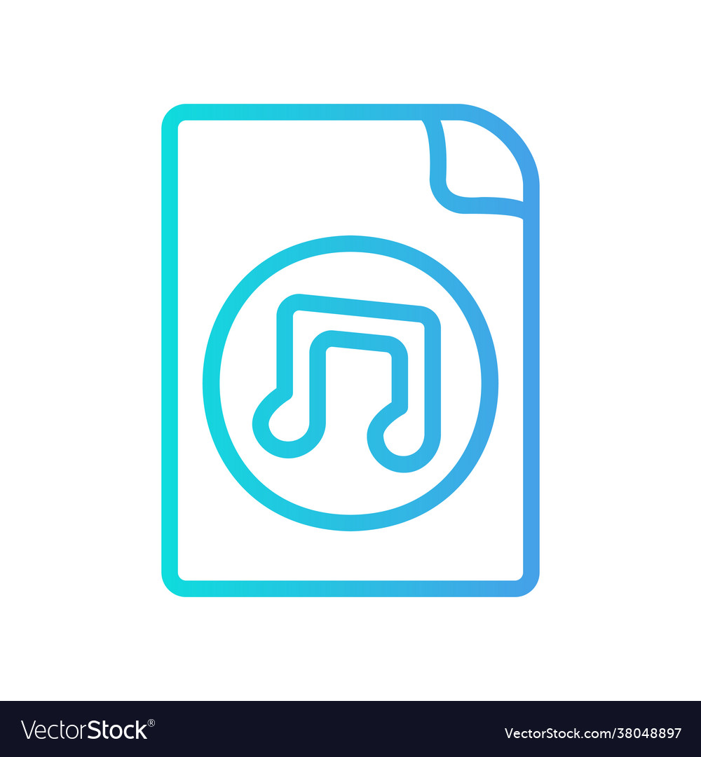 Music file icon in gradient style about vector image Music file icon in gradient style about