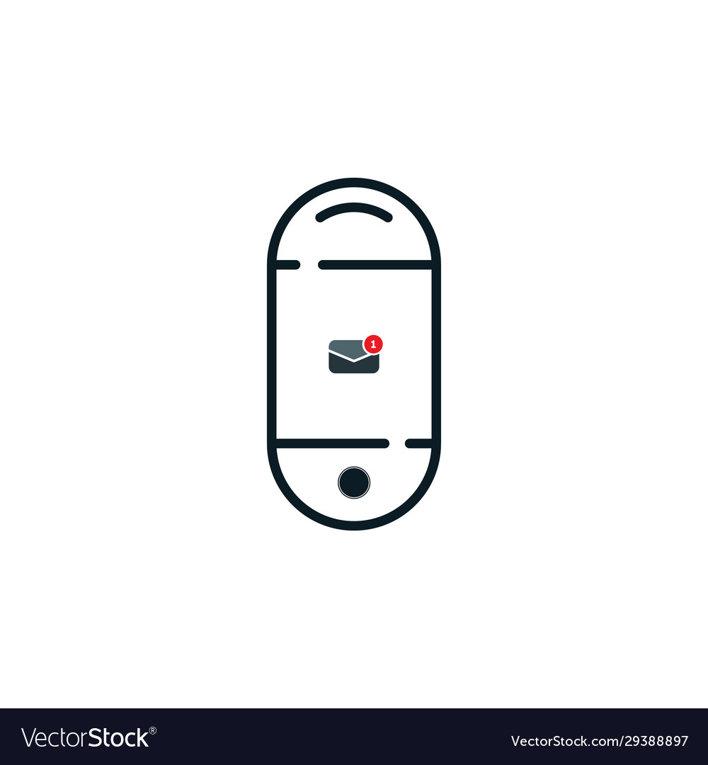 New message window on phone screen symbol
