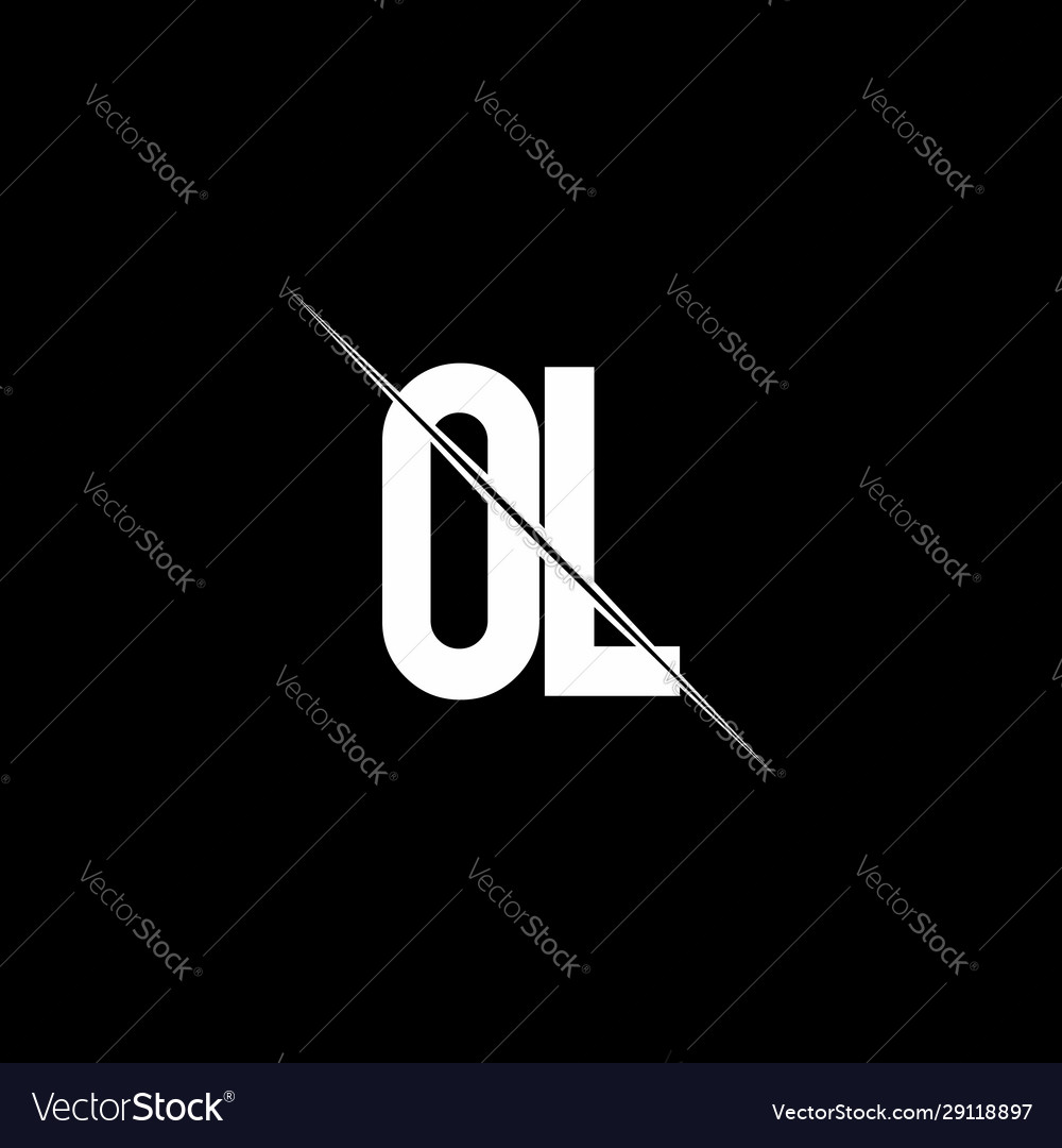 Ol logo monogram with slash style design template