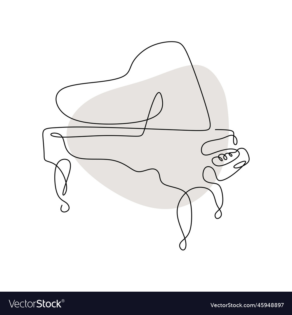 Piano continuous one line drawing pianoforte hand Vector Image