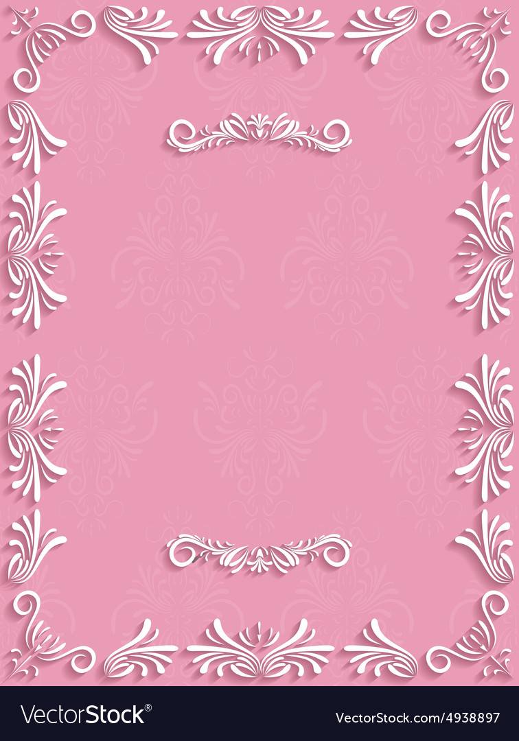 Pink vintage background with floral