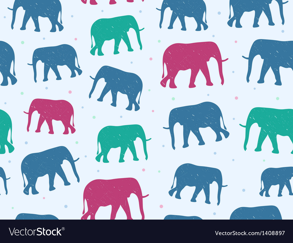 Retro style seamless pattern with elephant