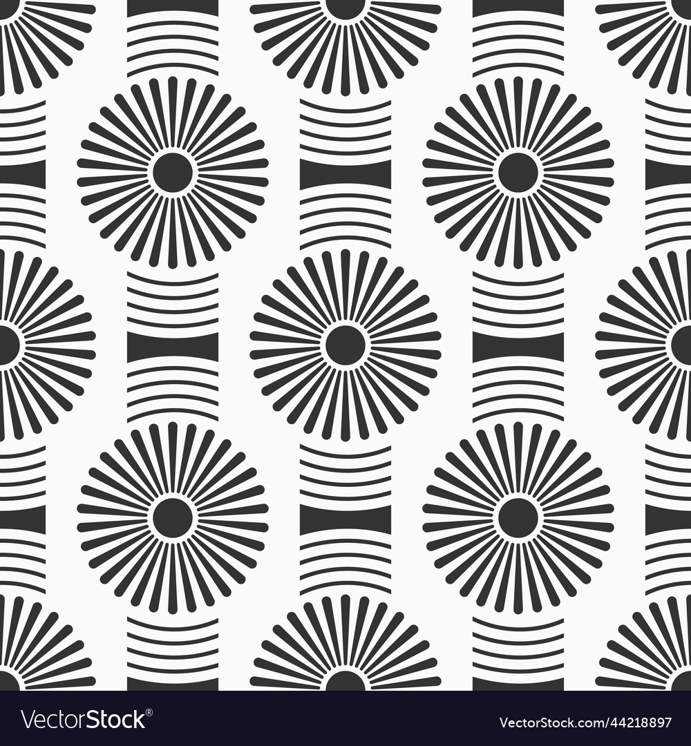 Seamless pattern with geometric striped shapes