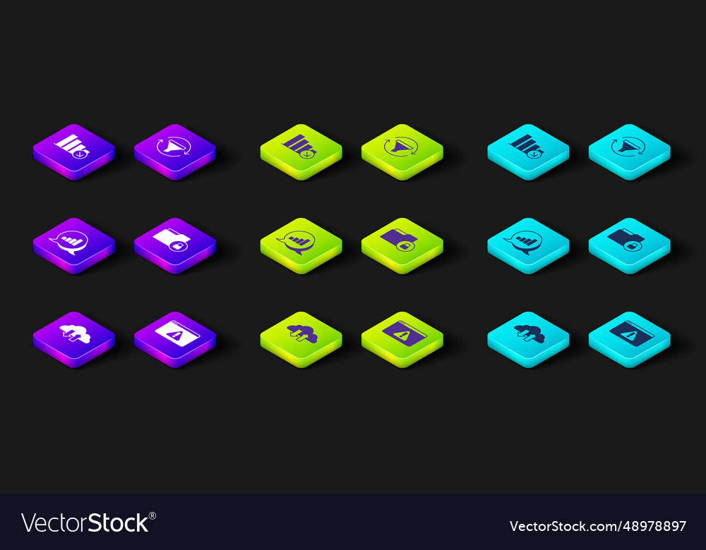 Set cloud download and upload browser vector image Set cloud download and upload browser