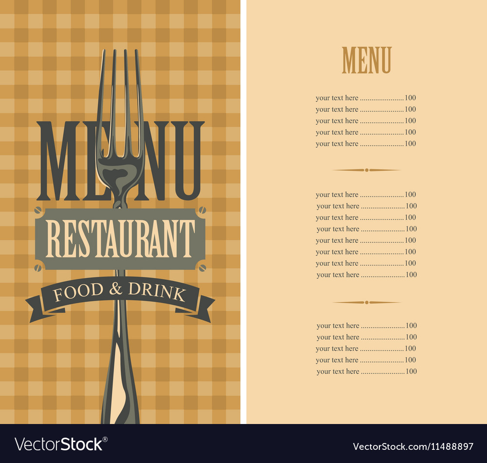 Template menu with price Royalty Free Vector Image