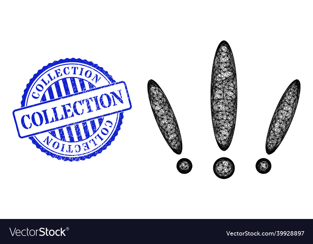 Textured collection seal and network multiple vector image Textured collection seal and network multiple