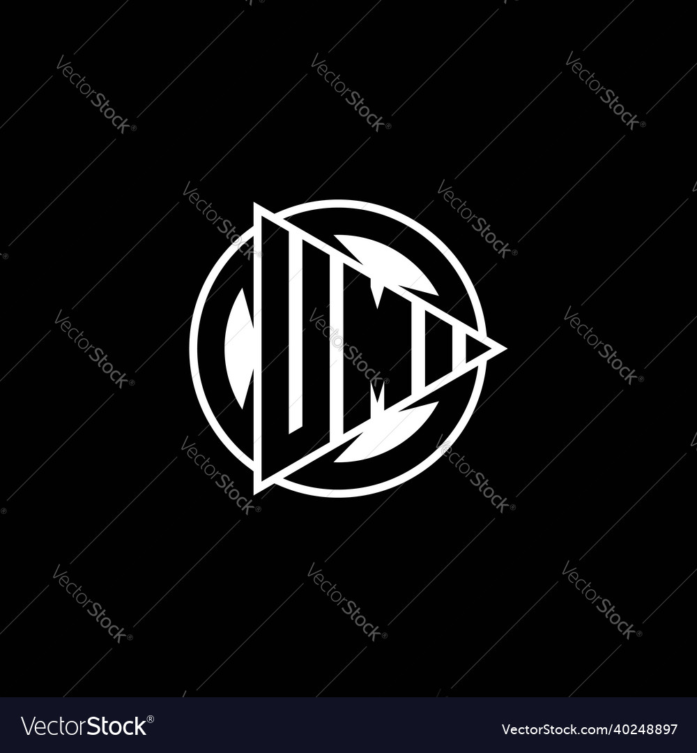 Um logo monogram triangle play shape circle