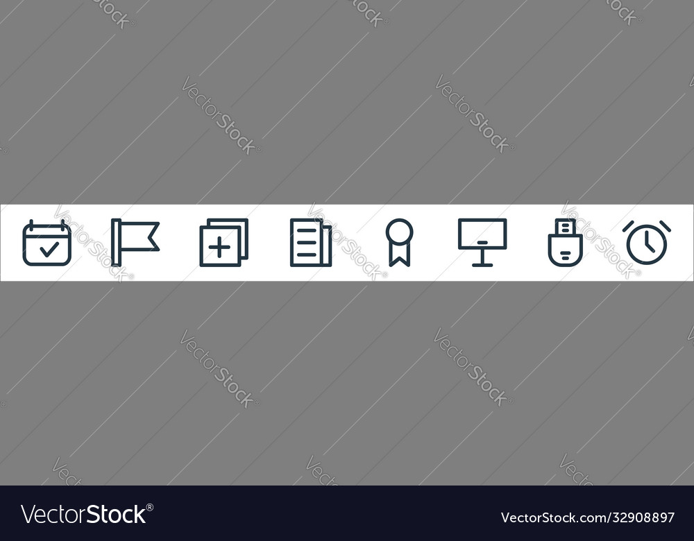 User interface line icons linear set quality vector image User interface line icons linear set quality