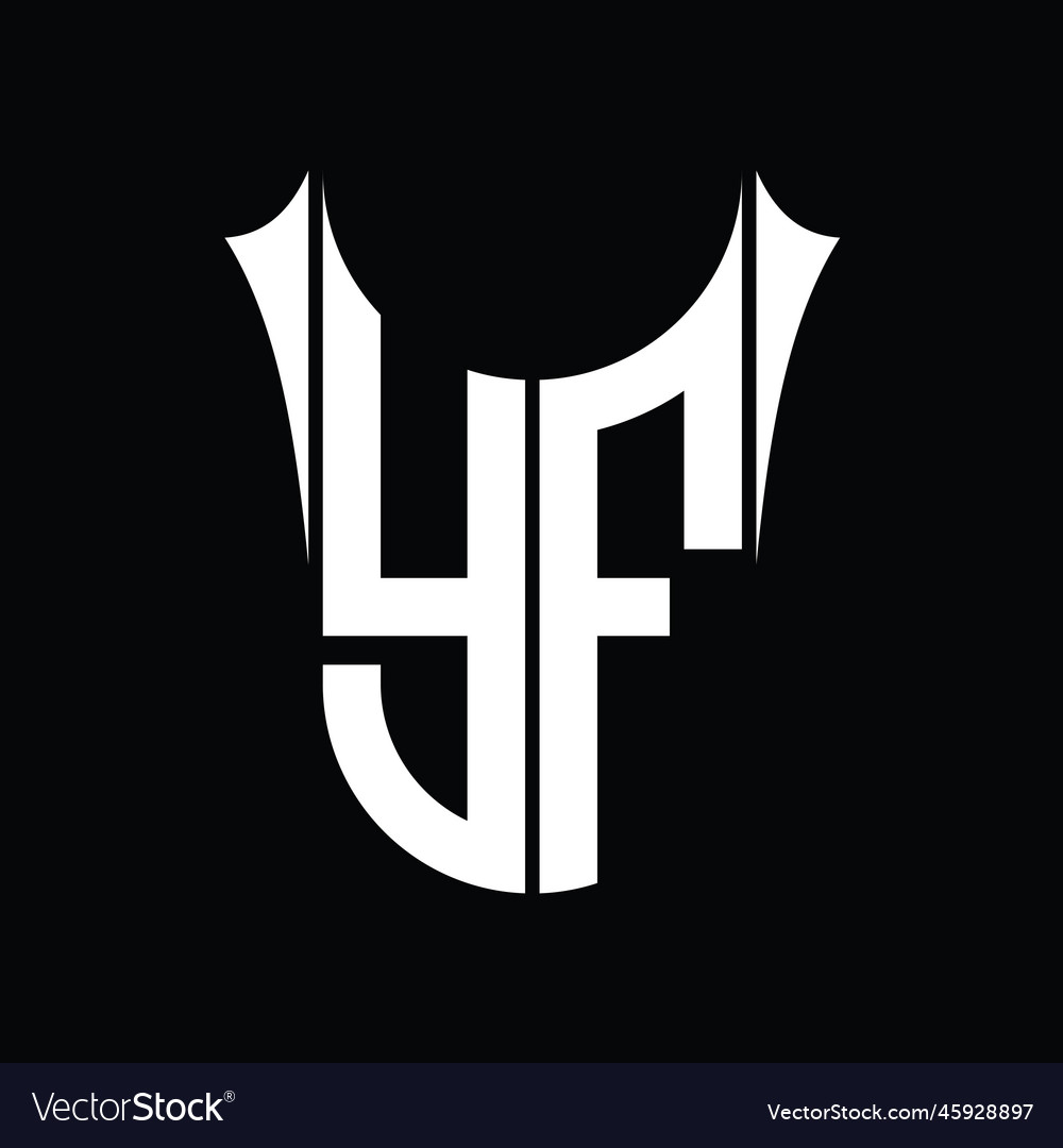 Yf logo monogram shield sharp half round shape Vector Image Yf logo monogram shield sharp half round shape