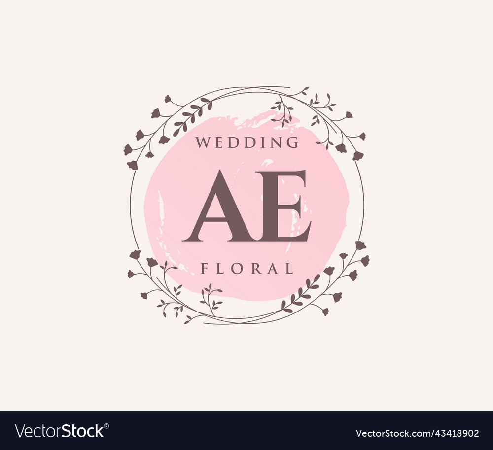 Ae initials letter wedding monogram logos Vector Image