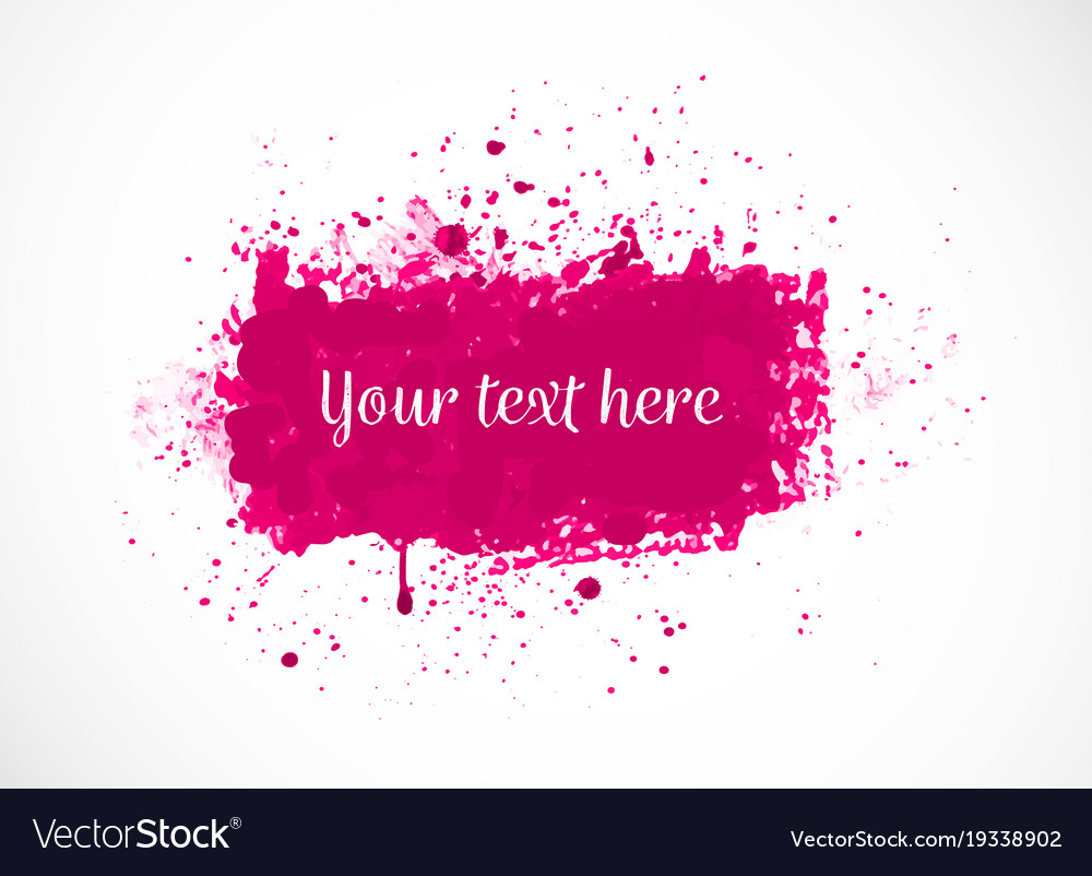 Big bright pink grunge splash on white background