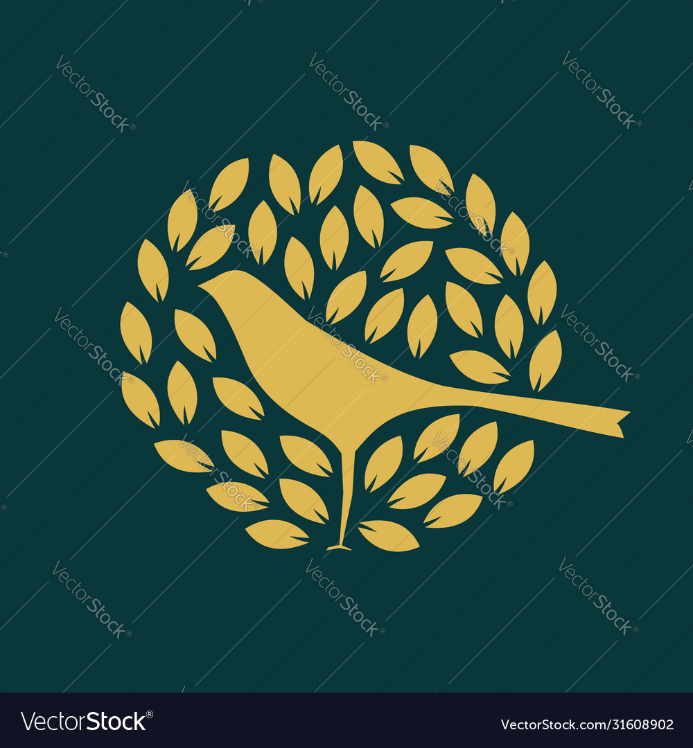 Bird and leaf logo