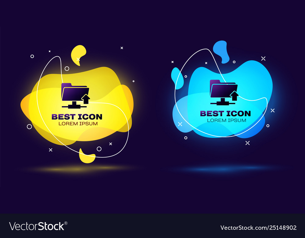 Black ftp folder upload icon isolated concept vector image Black ftp folder upload icon isolated concept