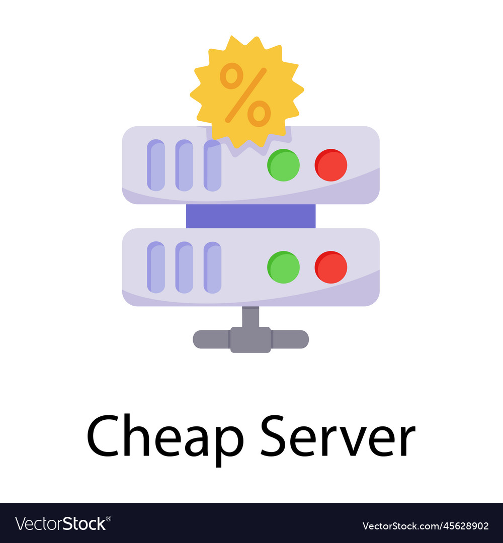 Cheap server Royalty Free Vector Image - VectorStock