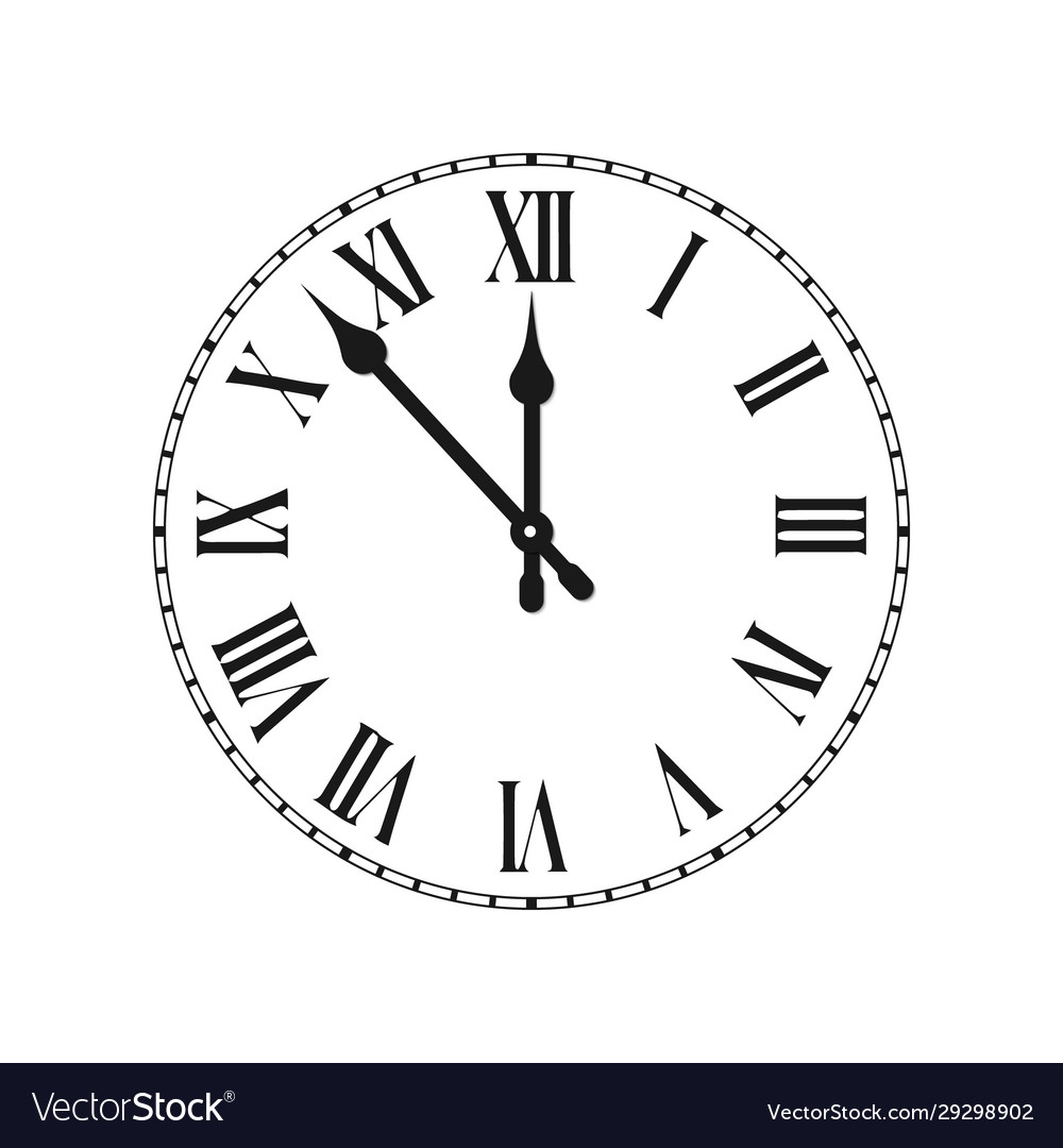 Clock face with roman numerals Royalty Free Vector Image