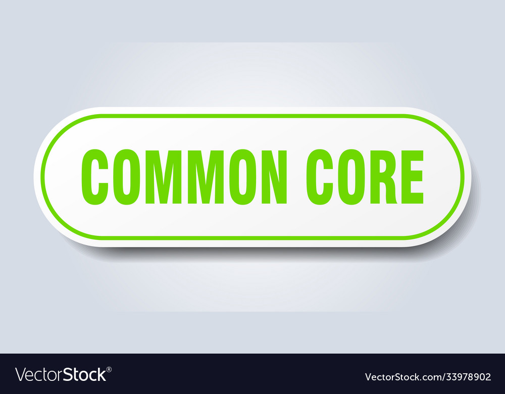 Common core sign rounded isolated button white