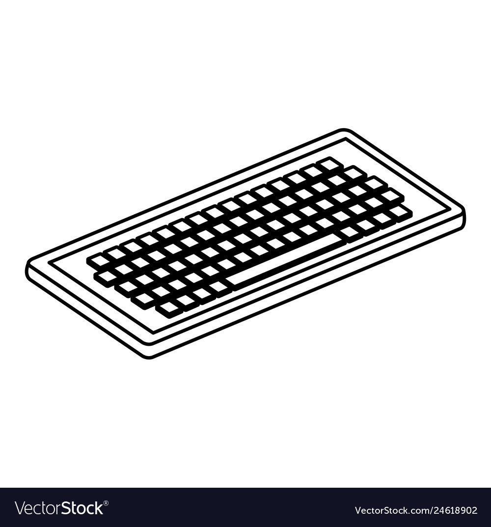 Computer keyboard isometric icon