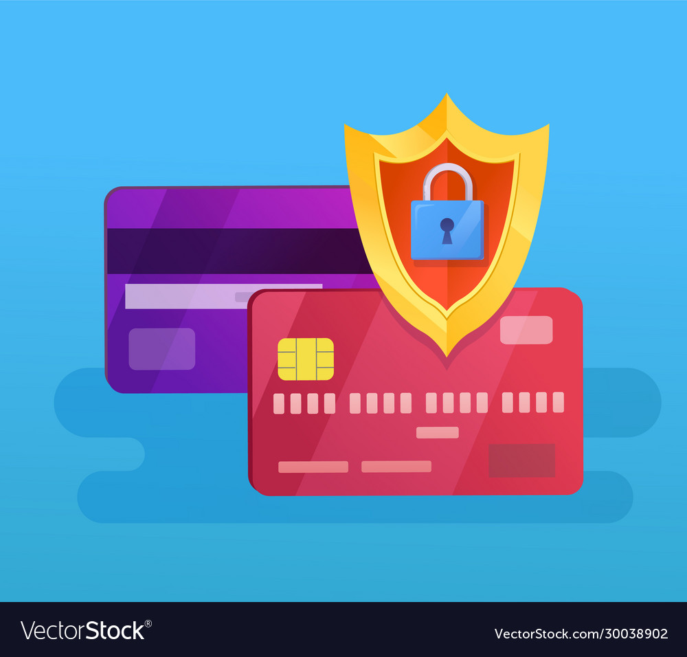 Credit cards protection with shield and lock