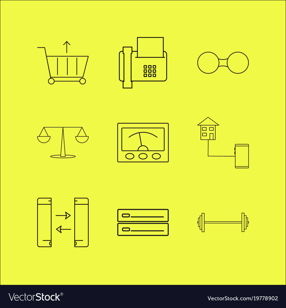 Devices linear icon set simple outline icons