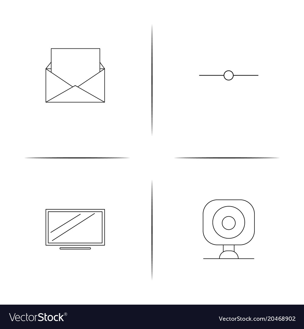Devices simple linear icons set outlined