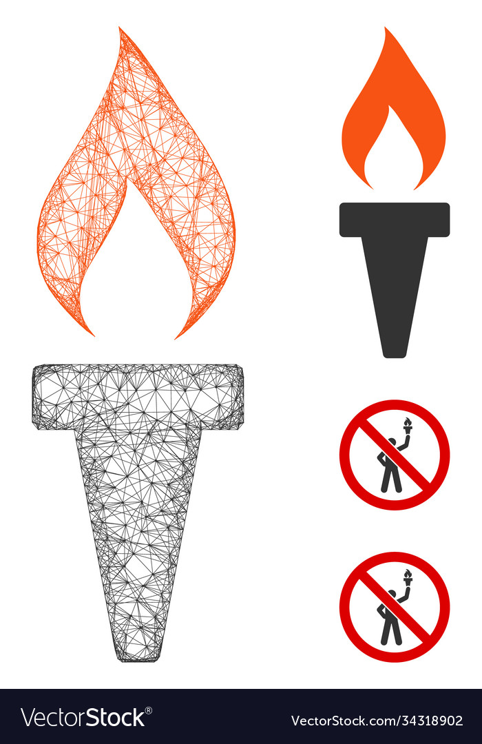 Fire torch polygonal web mesh