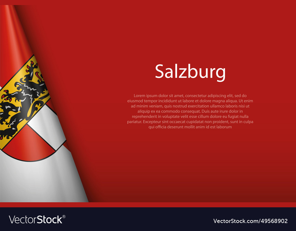 Flag salzburg state of austria isolated