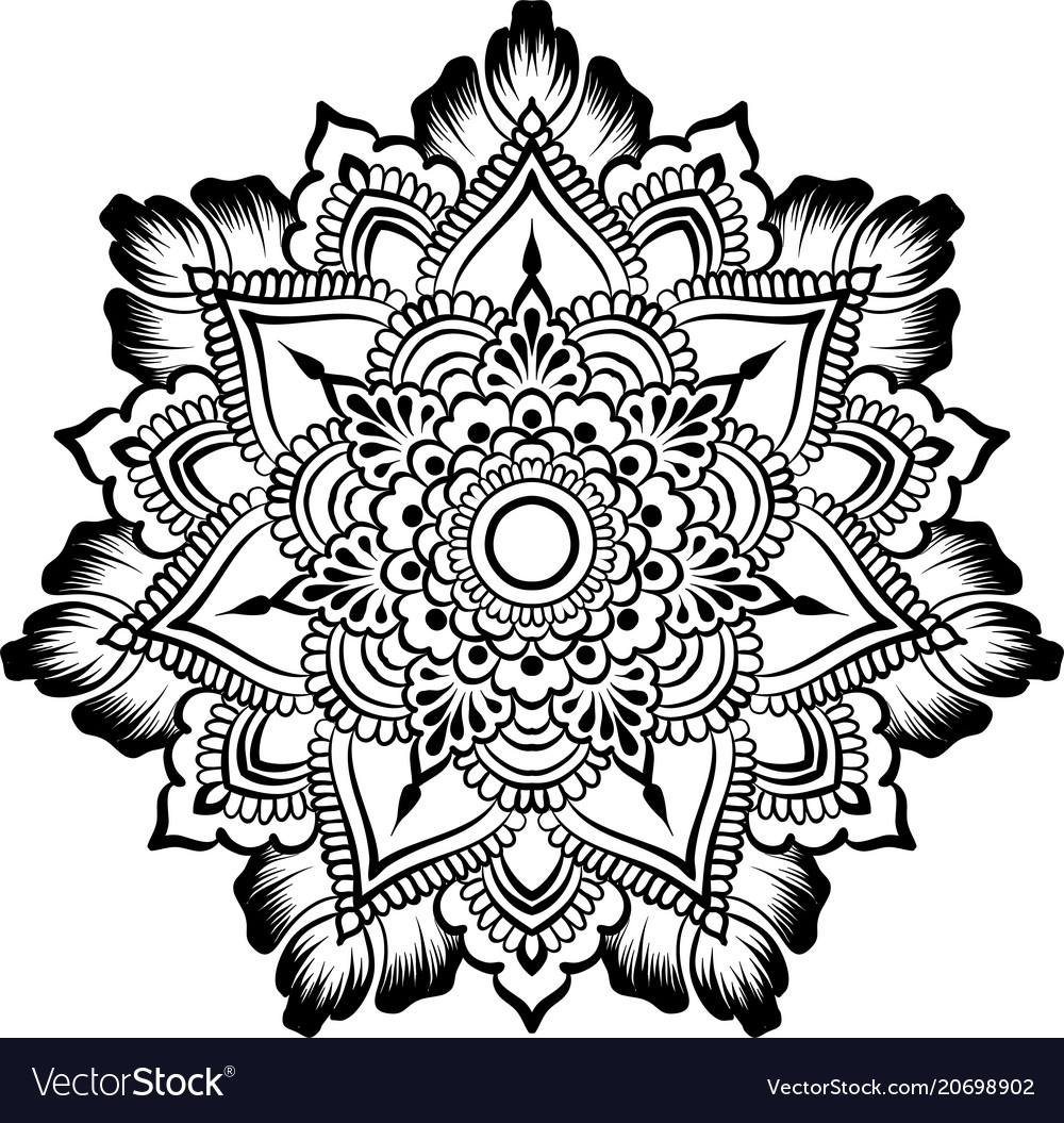 Download Floral round lace mandala Royalty Free Vector Image