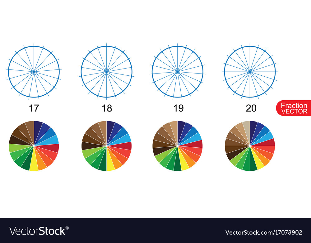 Fraction pie clip art for education on white back Vector Image