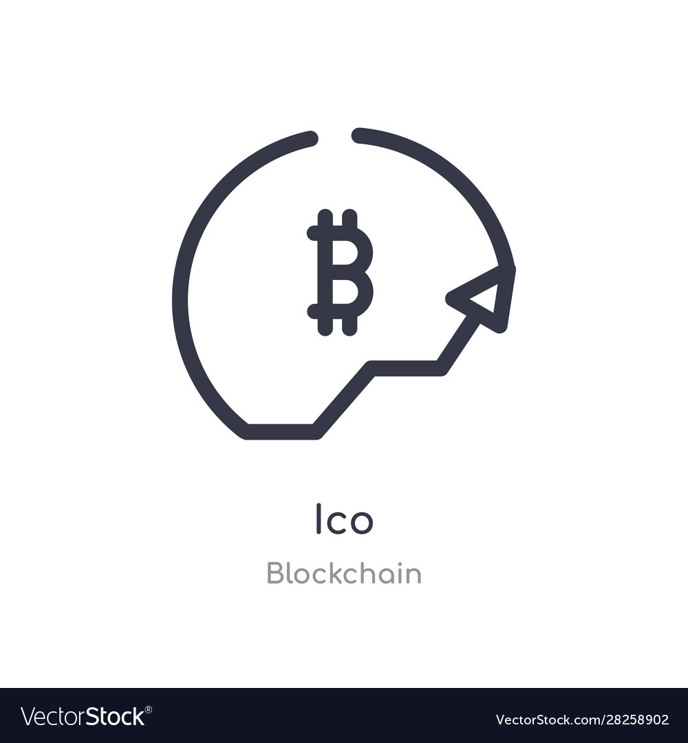 Ico outline icon isolated line from blockchain