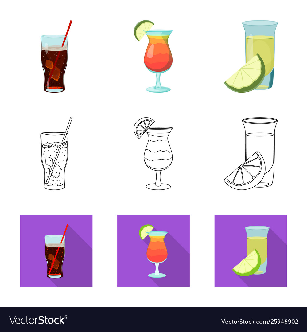 Isolated object drink and bar icon set