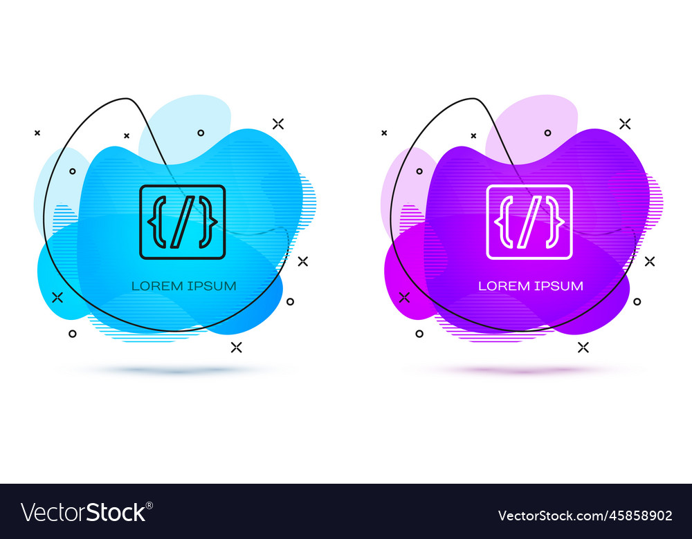 Line programming language syntax icon isolated vector image Line programming language syntax icon isolated