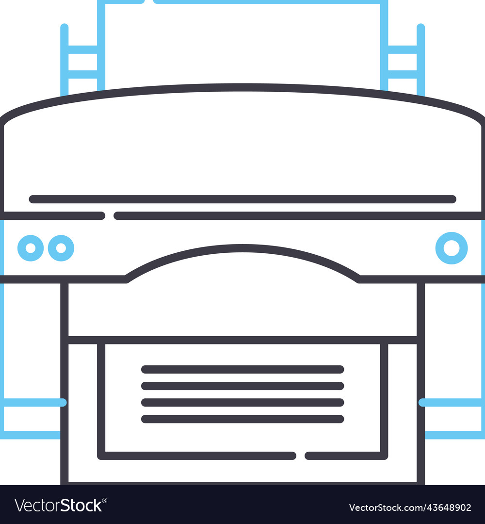 Print device line icon outline symbol Vector Image Print device line icon outline symbol