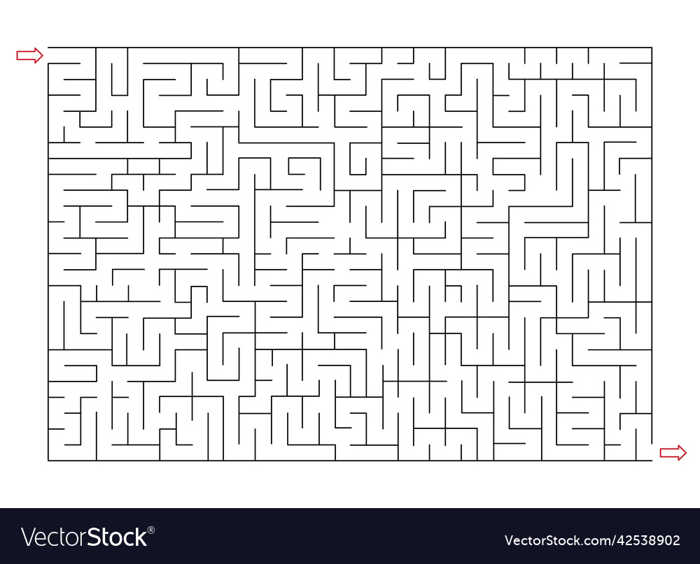 Rectangle labyrinth with entry and exit line maze