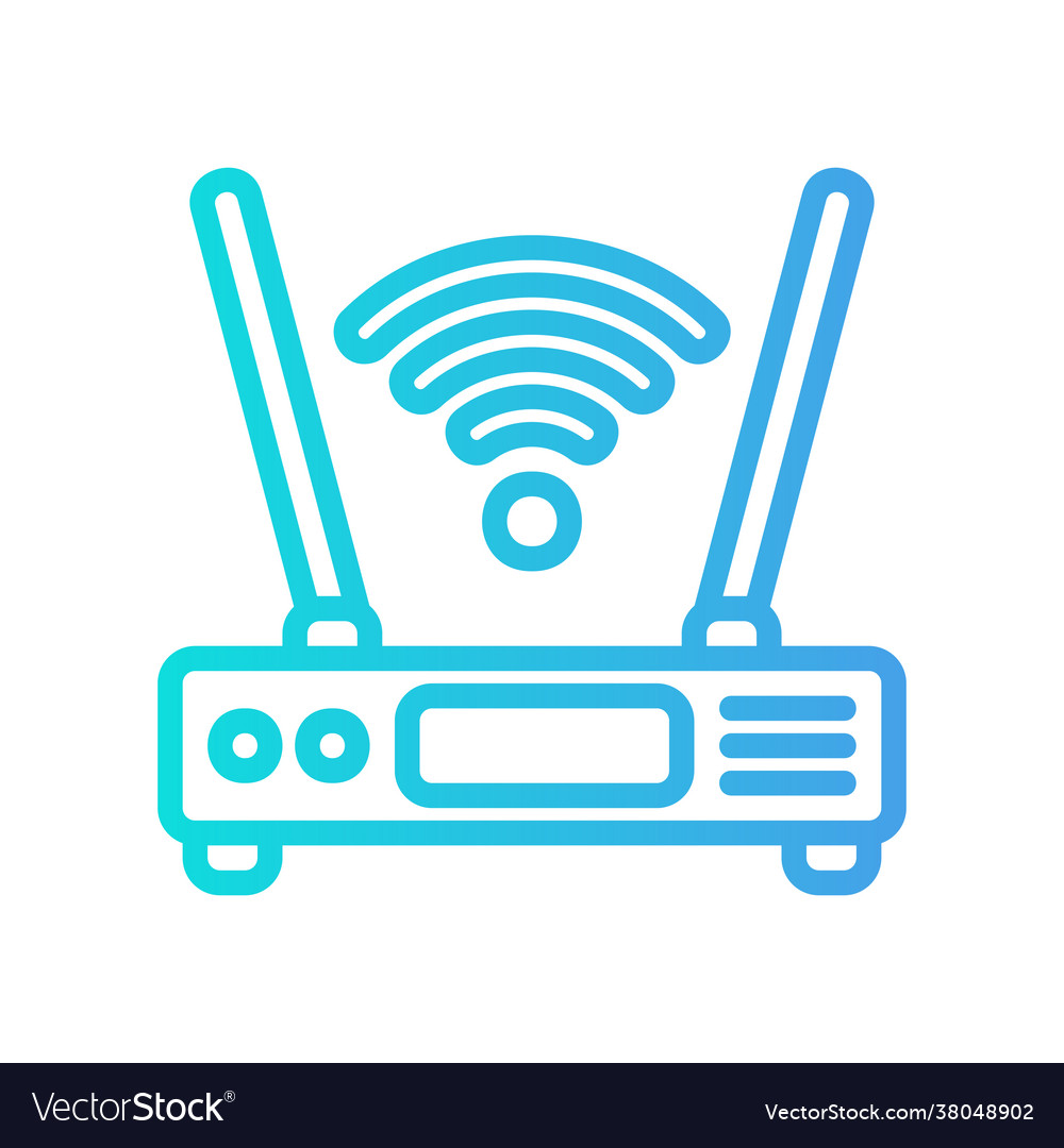 Router icon in gradient style about multimedia vector image Router icon in gradient style about multimedia