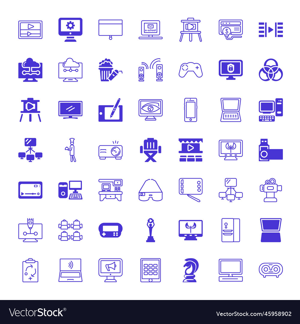 Screen Icons Royalty Free Vector Image - Vectorstock