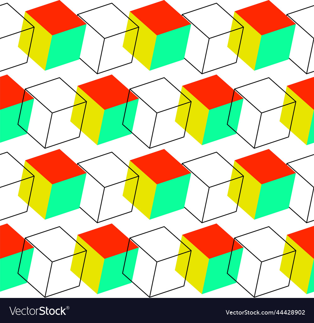 Seamless pattern made of 3d cubes Vector Image Seamless pattern made of 3d cubes