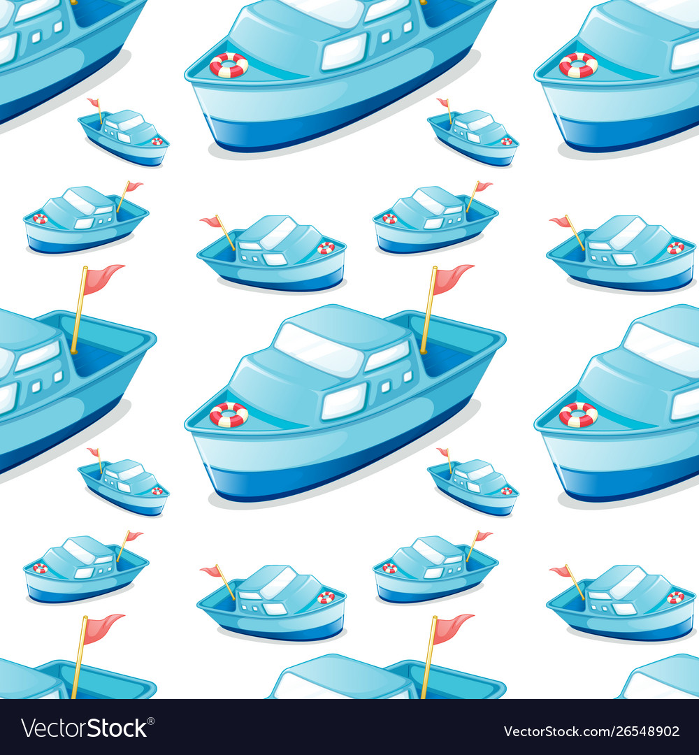 Seamless pattern tile cartoon with toy boat Vector Image Seamless pattern tile cartoon with toy boat Vector Image