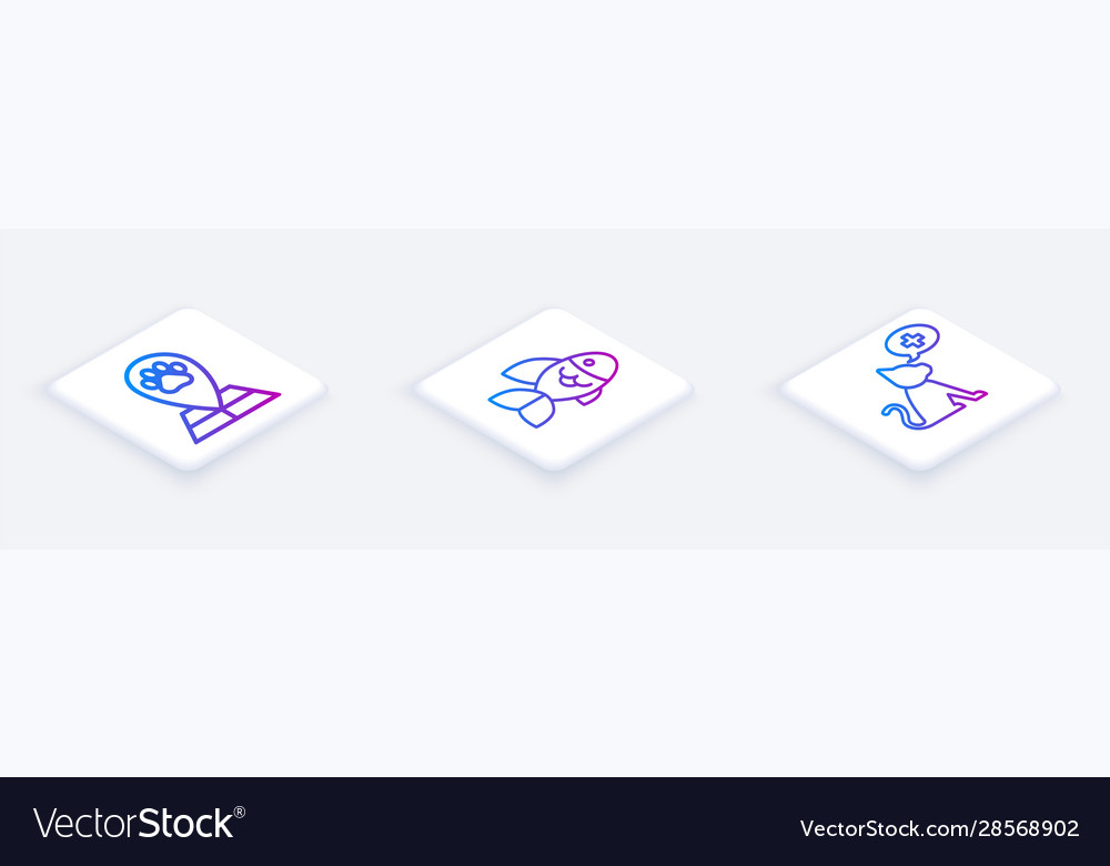 Set isometric line mappointer mit Tierarzt vector image Set isometric line mappointer mit Tierarzt