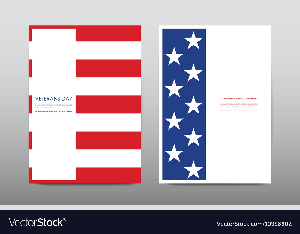 Set of veterans day brochure poster templates