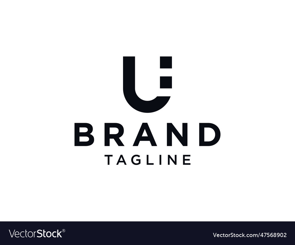 Simple initial letter u logo black circular Vector Image