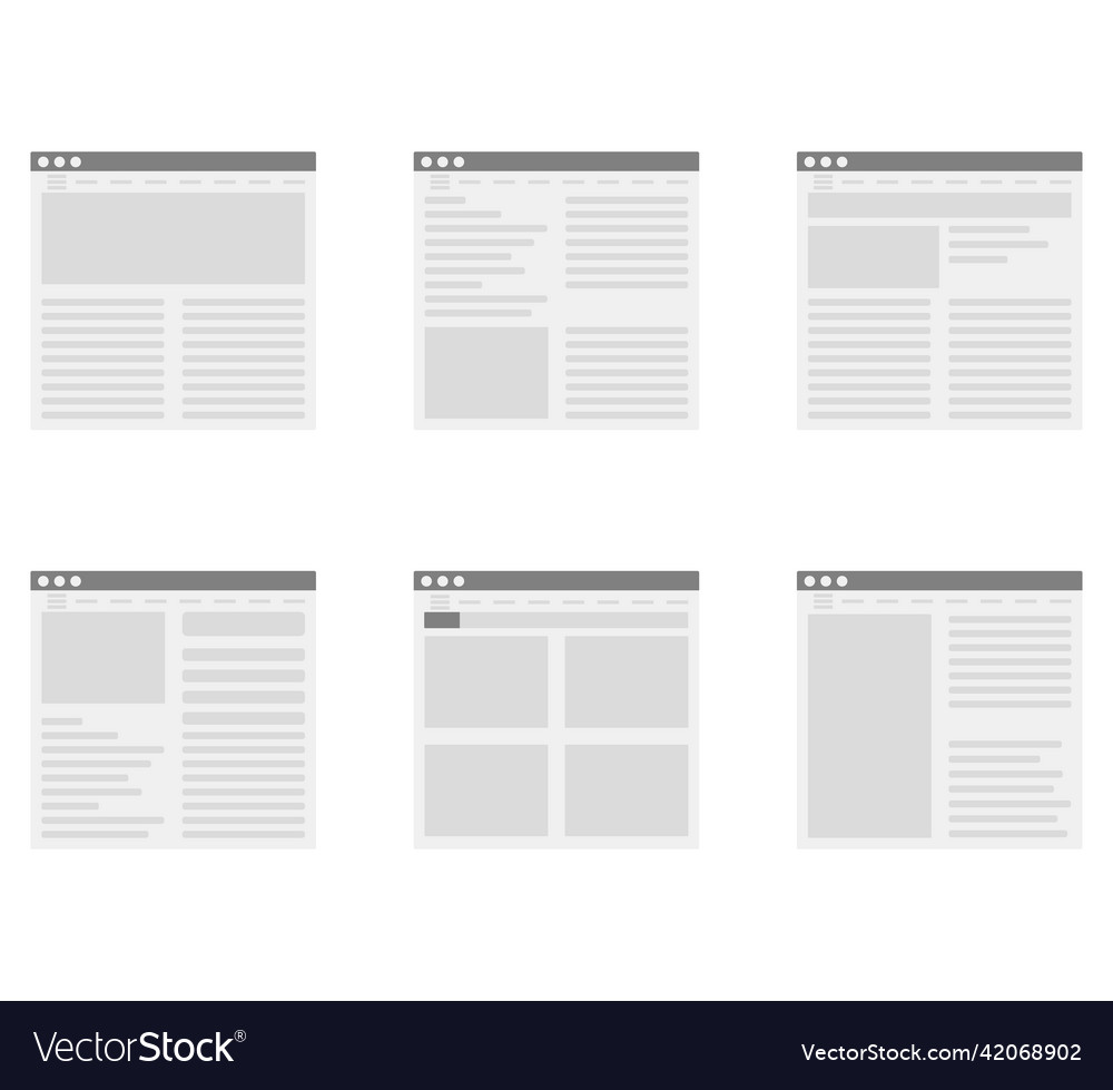 Simple web page ui and ux flat design window vector image Simple web page ui and ux flat design window