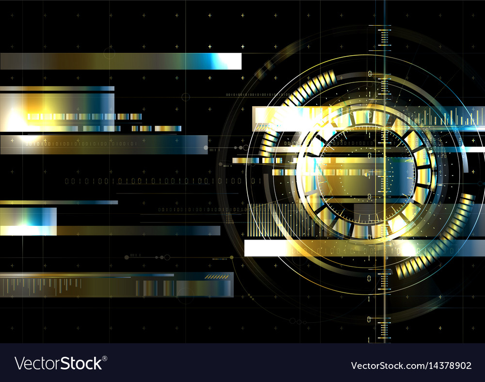 Technological space metallic hud display