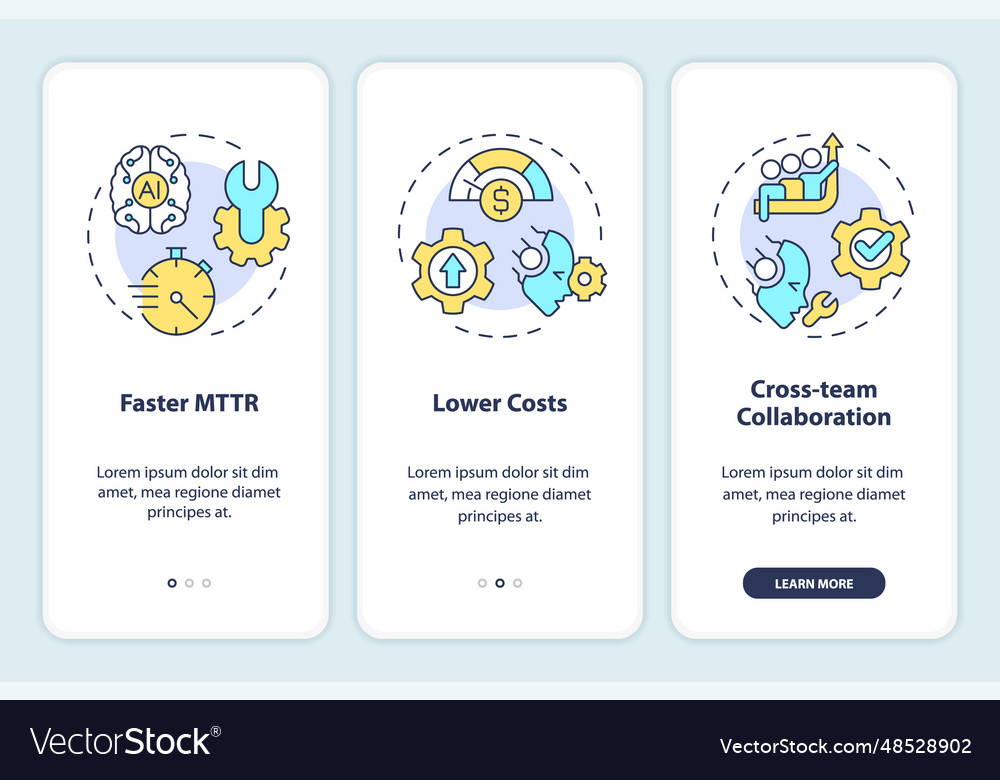 Walkthrough ai ops with colorful icons concept vector image Walkthrough ai ops with colorful icons concept
