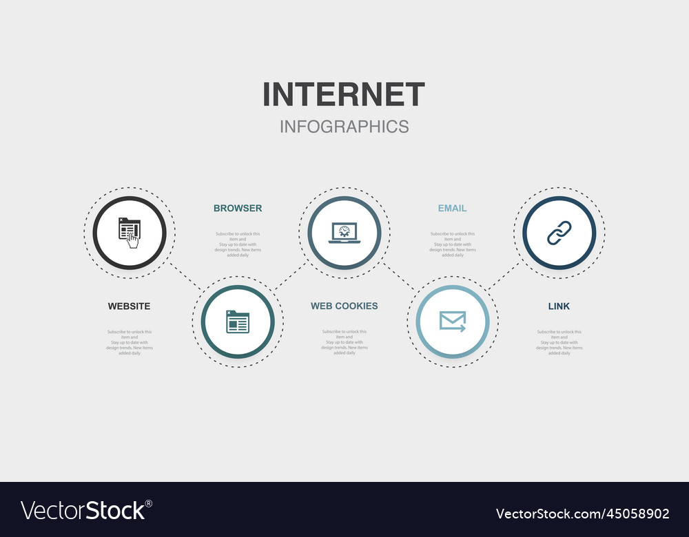 Website browser web cookies email link icons