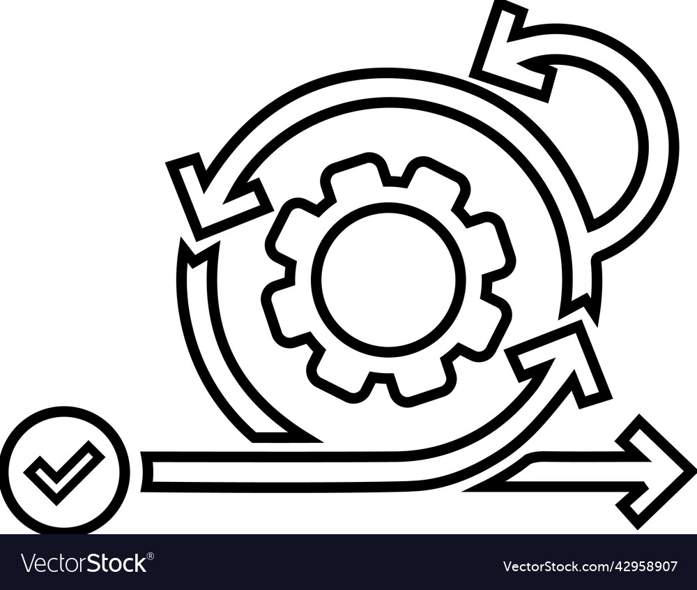 Agile project management outline icon line art