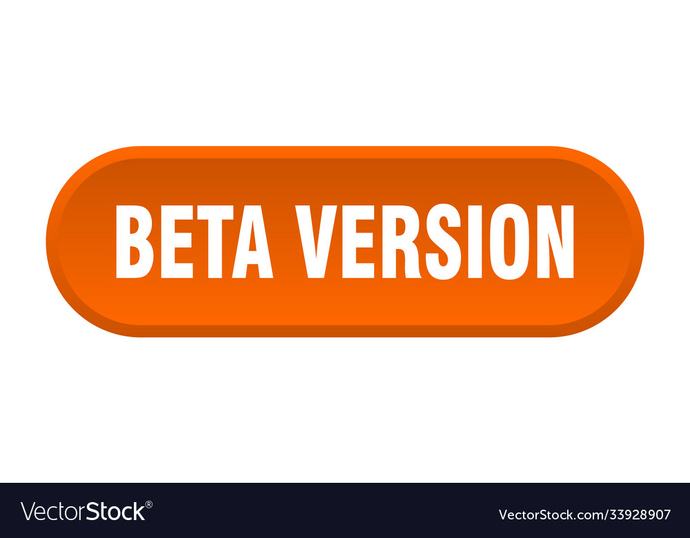 Beta version button rounded sign on white