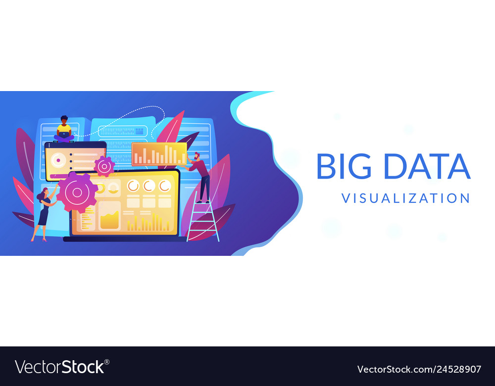 Big data visualization concept banner header vector image Big data visualization concept banner header
