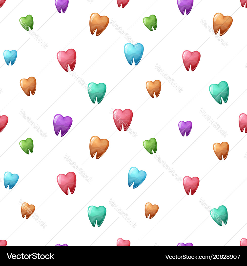 Color cartoon tooth seamless pattern Royalty Free Vector